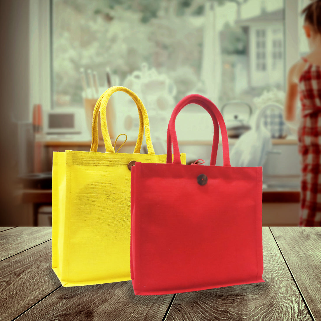 PREMIUM SOLID COLOUR JUCO BAG- (Pack of 2)