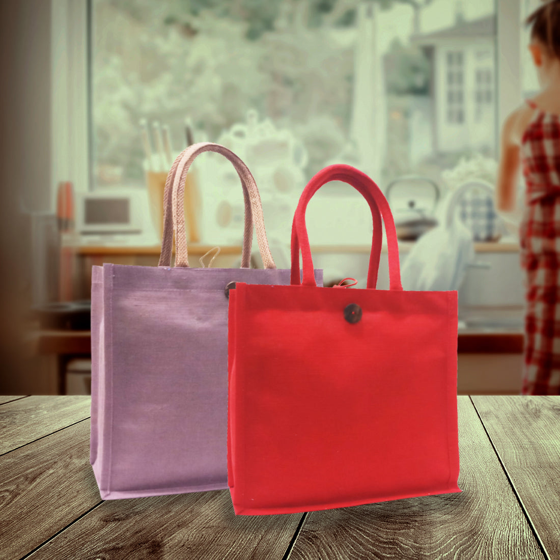 PREMIUM SOLID COLOUR JUCO BAG- (Pack of 2)