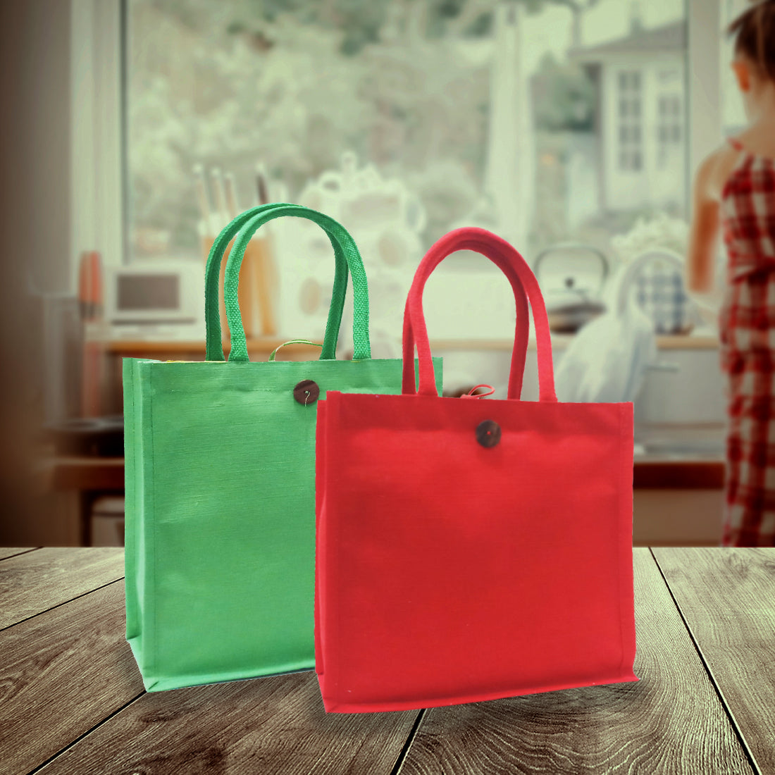 PREMIUM SOLID COLOUR JUCO BAG- (Pack of 2)