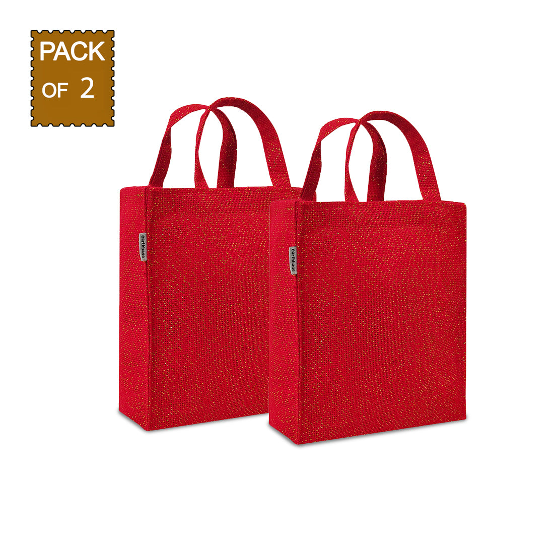 FESTIVE LUREX JUTE GIFT BAG (PACK OF 2)