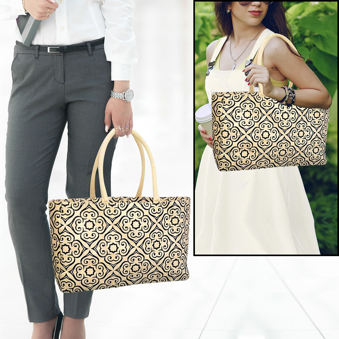 VINTAGE-INSPIRED DAMASK JUCO BAG