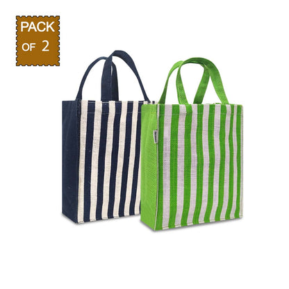 VIBRANT NEON STRIPE PRINT GIFT BAG (PACK OF 2)