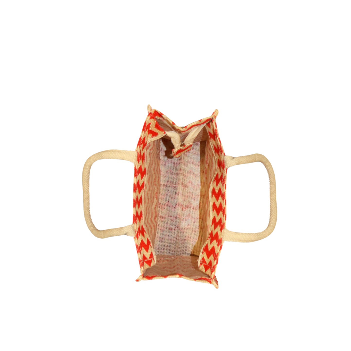 EARTHBAGS PRINTED JUTE LUNCH BAG WITH ZIPPER