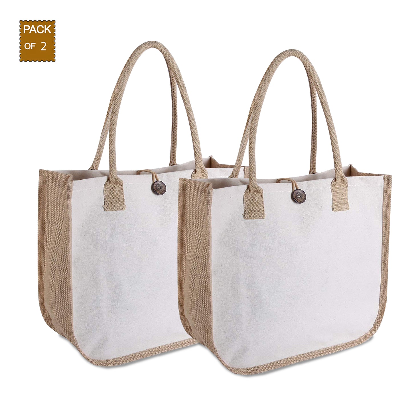 ECO-FRIENDLY BAG WITH LOOP CLOSURE- (Pack of 2)