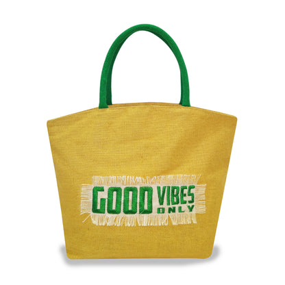 GOOD VIBES ONLY JUTE BAG