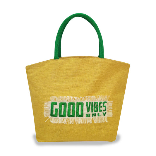 GOOD VIBES ONLY JUTE BAG