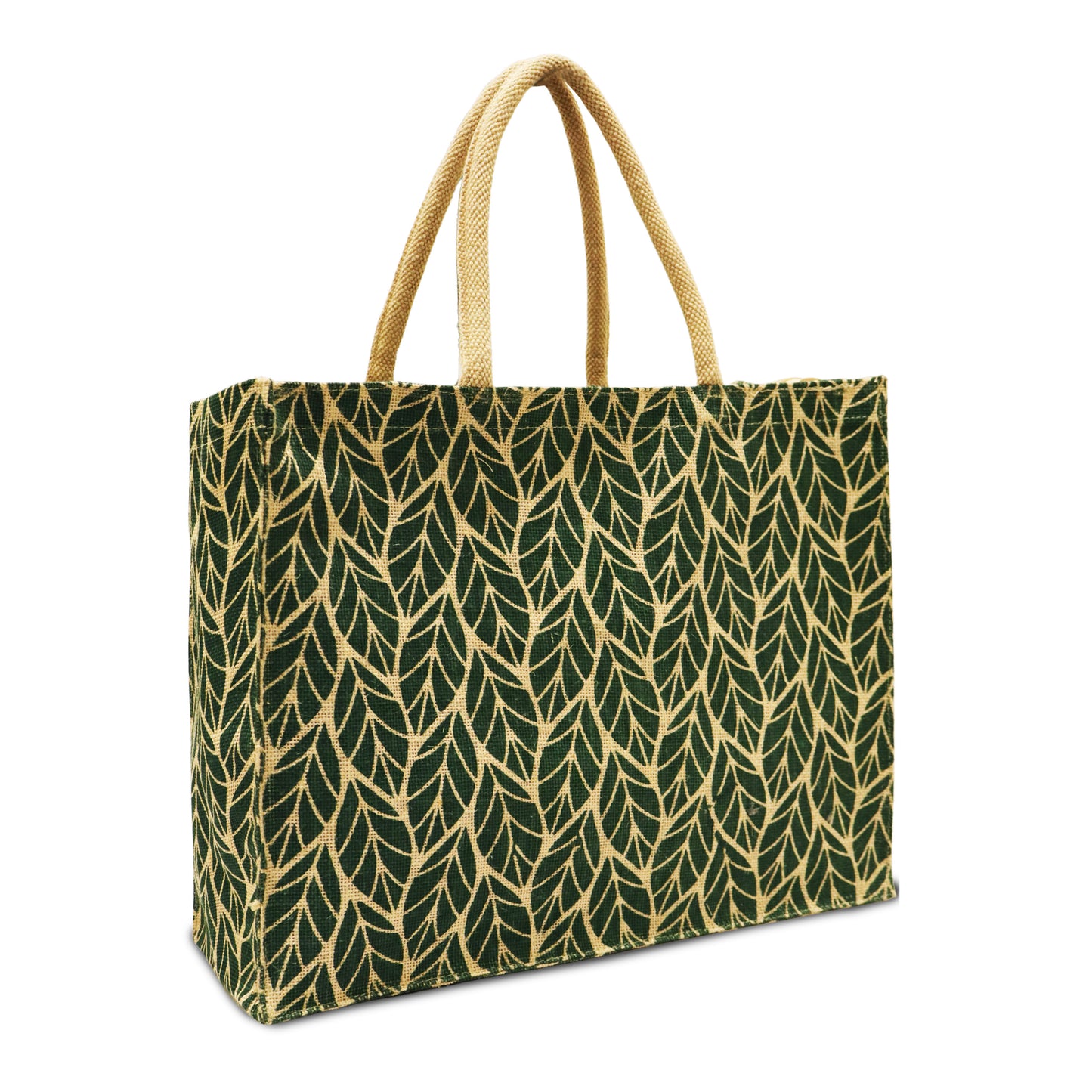 LEAVES STYLE: VERDANT JUTE BAG WITH ZIPPER