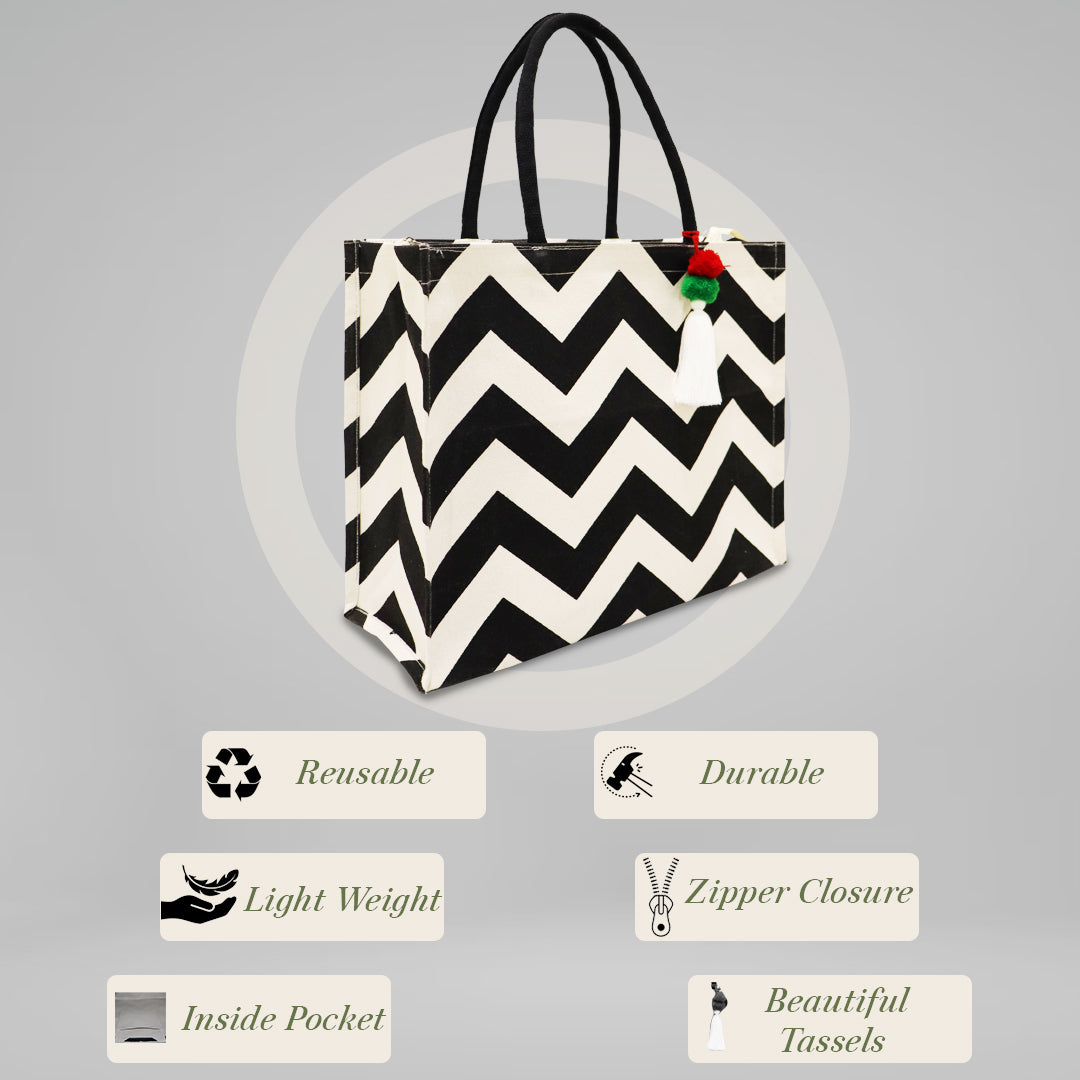 BOLD & BREEZY: CHEVRON CANVAS CARRYALL