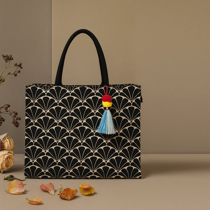 NOIR BLOOM TOTE: CLASSIC MEETS CONTEMPORARY