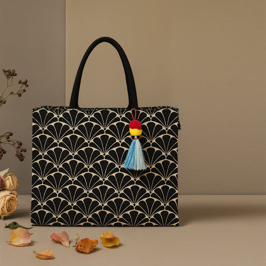 NOIR BLOOM TOTE: CLASSIC MEETS CONTEMPORARY