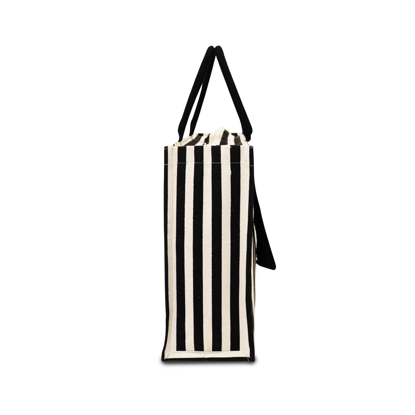 EFFORTLESS STRIPES: CANVAS ZIPPER TOTE