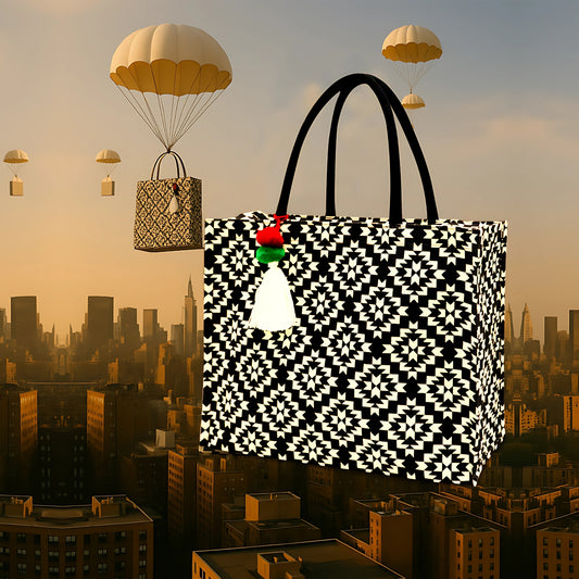 TIMELESS DIAMOND SHOPPING BAG CLASSIC PATTERN. CONTEMPORARY UTILITY