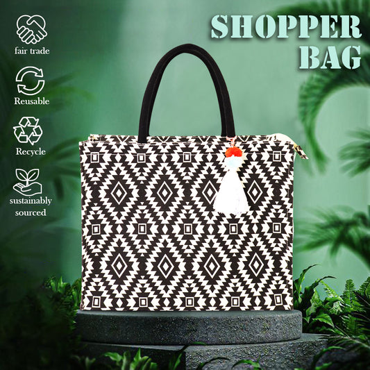 Mystic Diamond Tote Bag with zipper closure