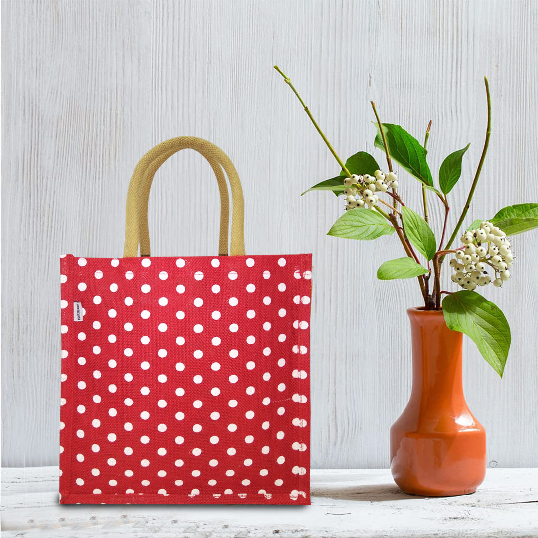 DOT COUTURE: POLKA DOT JUTE BAG FOR ECO-QUEENS