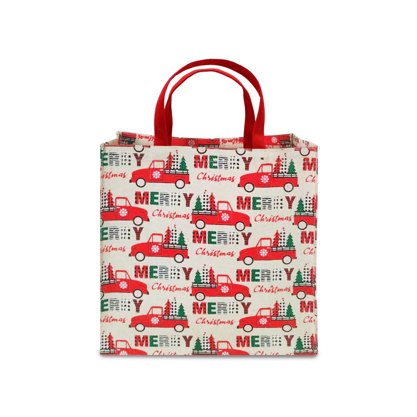 FESTIVE CHRISTMAS TOTE BAG – RED TRUCK - PACK OF 2