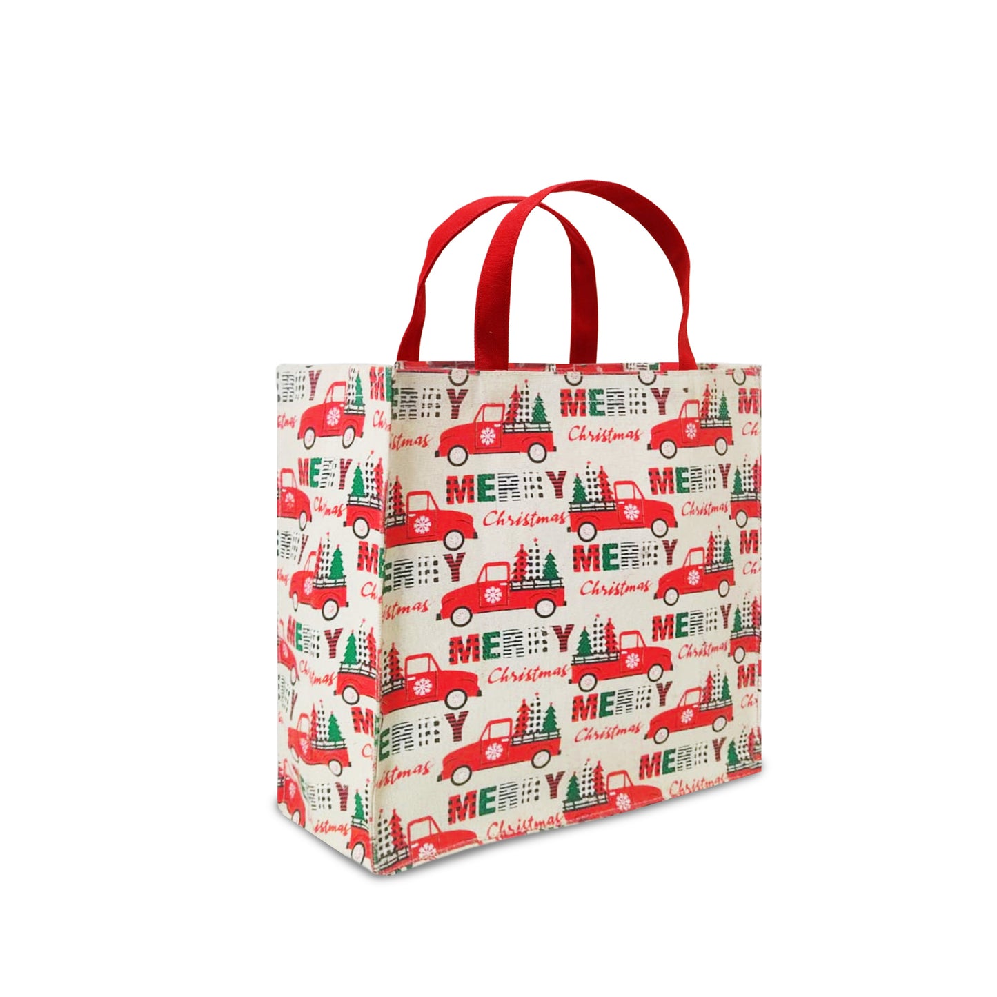 FESTIVE CHRISTMAS TOTE BAG – RED TRUCK - PACK OF 2