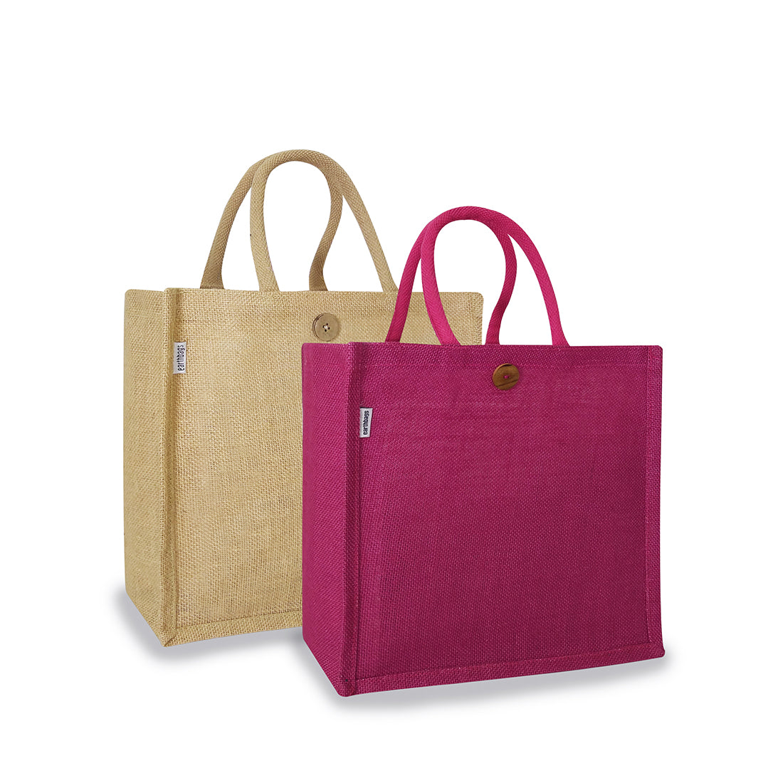 CLASSIC SOLID COLOUR JUTE BAG (Pack of 2)