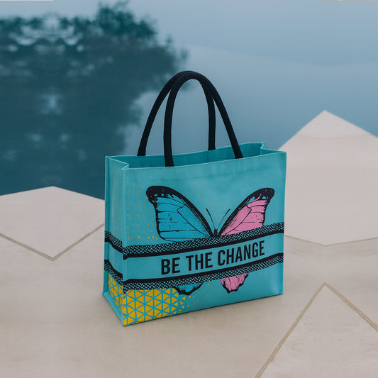 EMPOWER & EVOLVE: BE THE CHANGE BUTTERFLY TOTE WITH ZIPPER