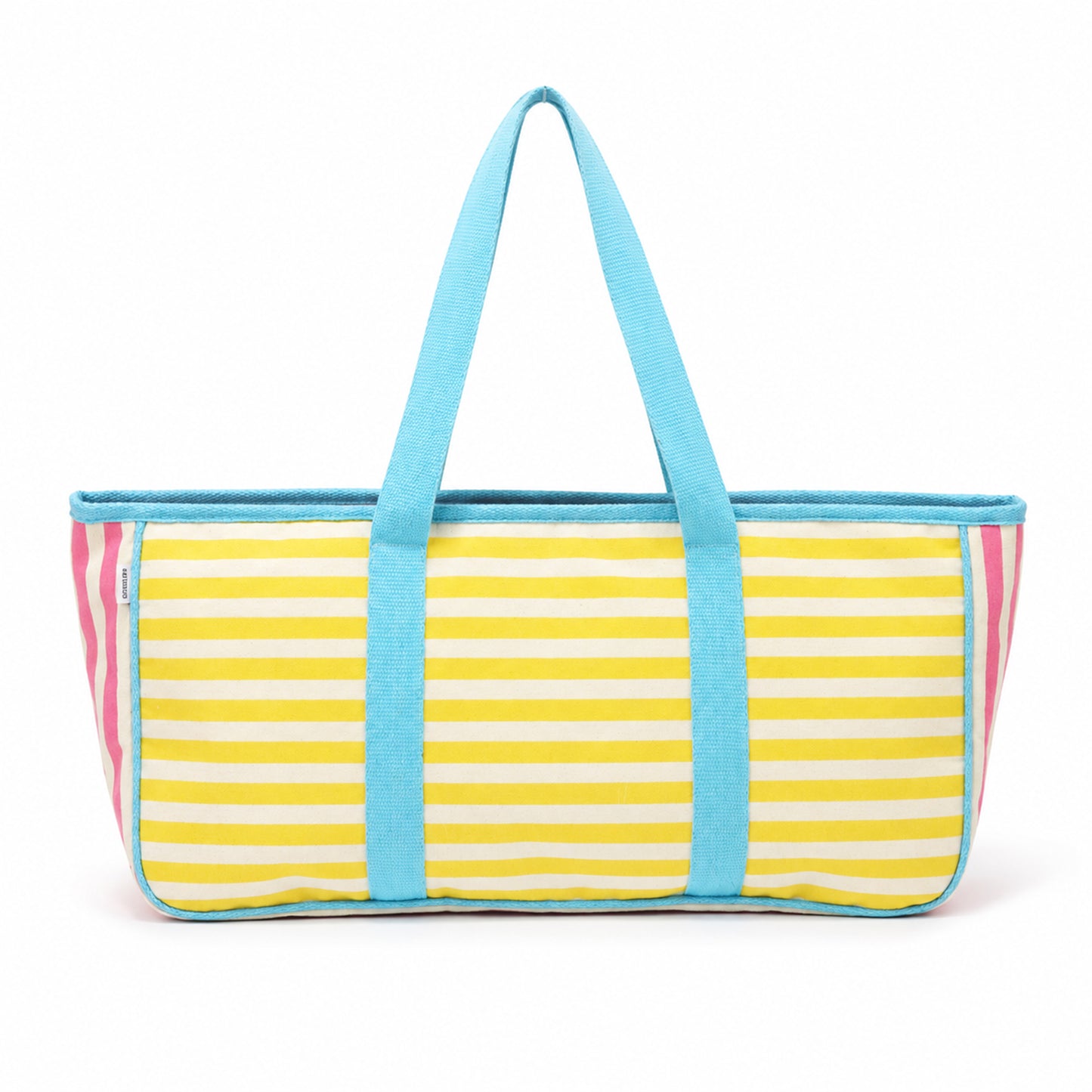 Striped Mahjong Carry Bag with Cotton Webbing Handles & Storage Pouches