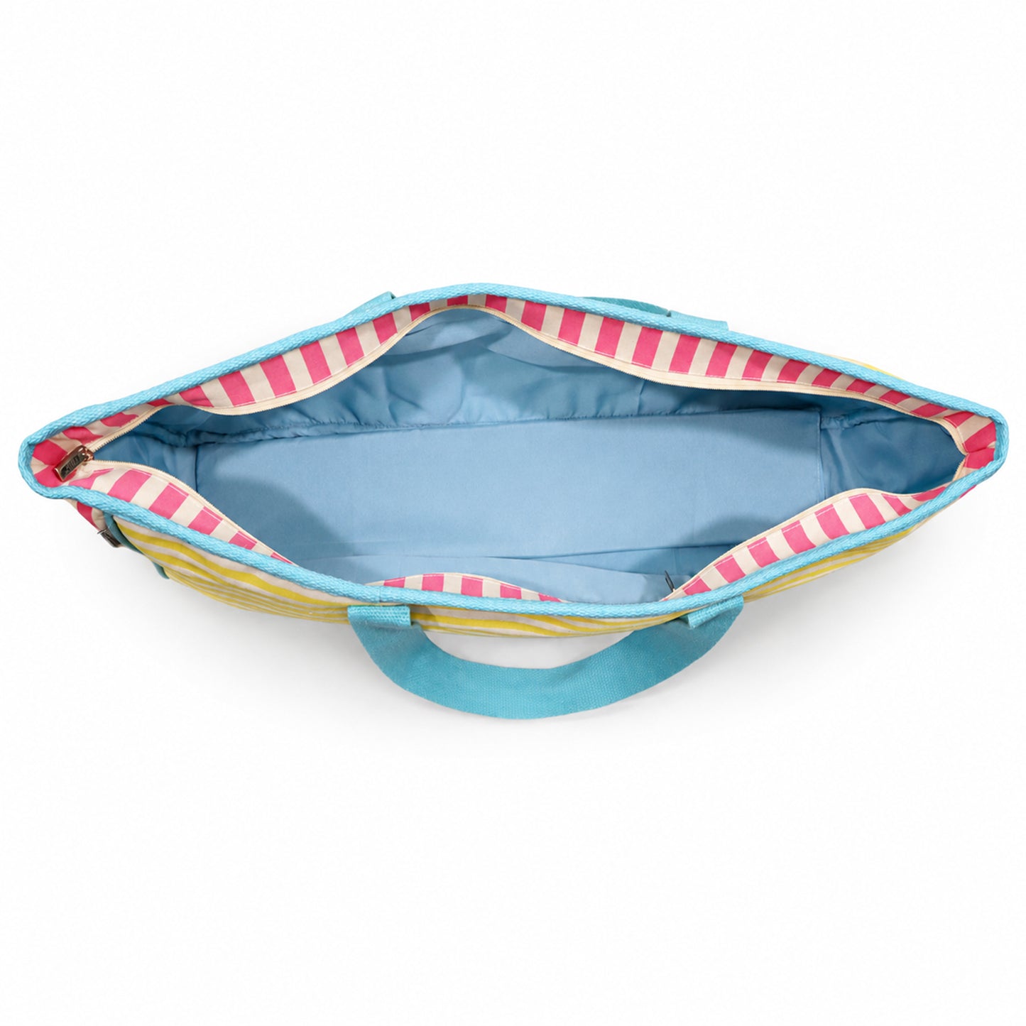 Striped Mahjong Carry Bag with Cotton Webbing Handles & Storage Pouches