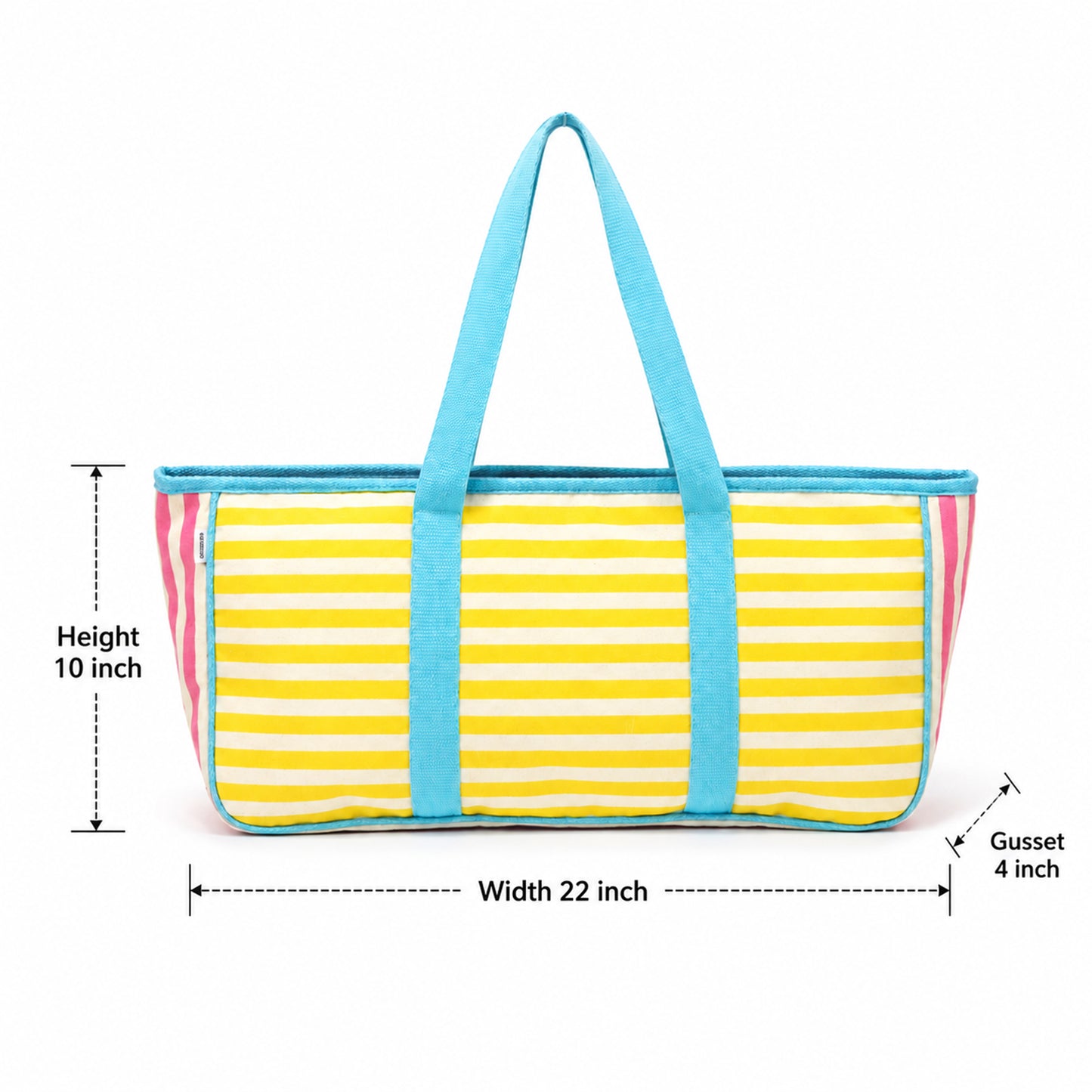 Striped Mahjong Carry Bag with Cotton Webbing Handles & Storage Pouches