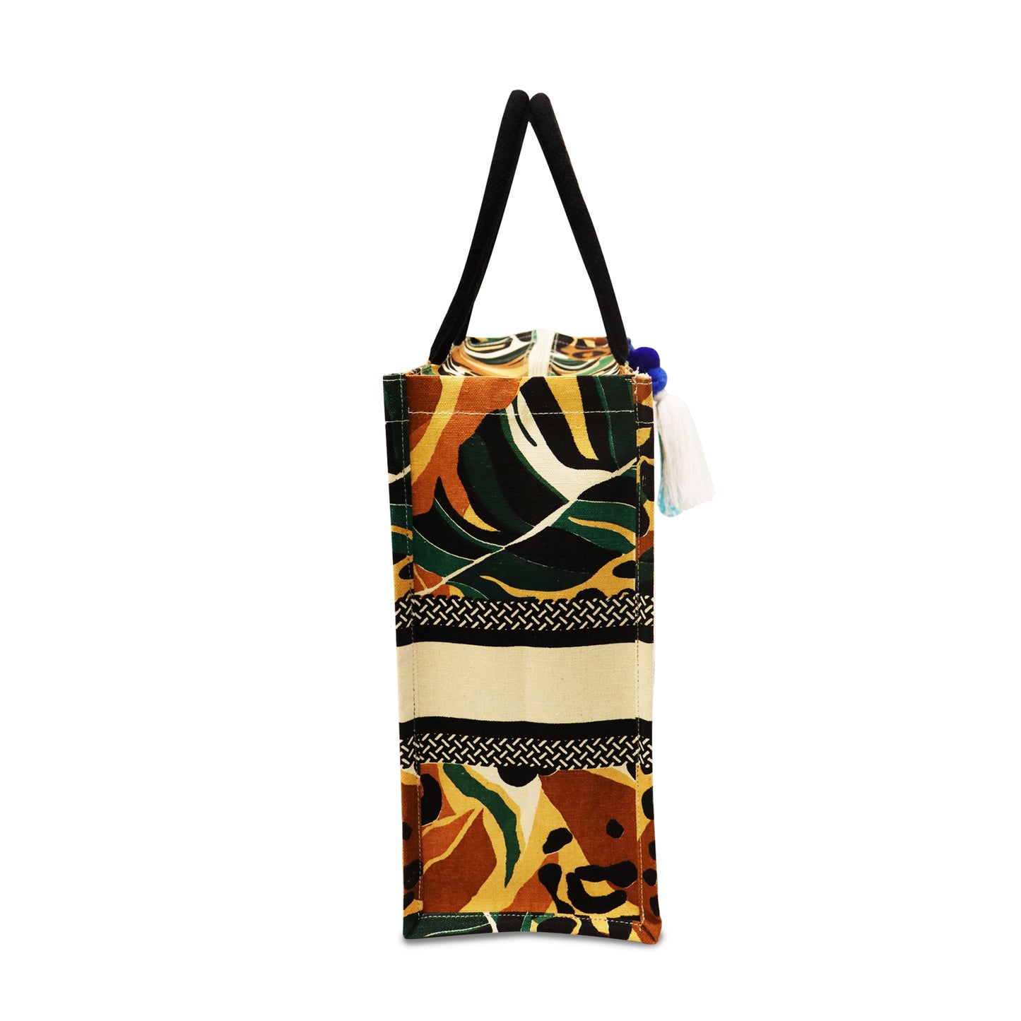 Naturally Good Tropical Print Cotton Canvas Shopper Bag with Padded Handles