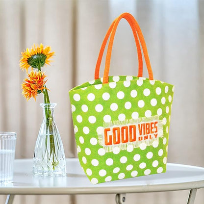 POLKA VIBES EMBROIDERED JUTE BAG