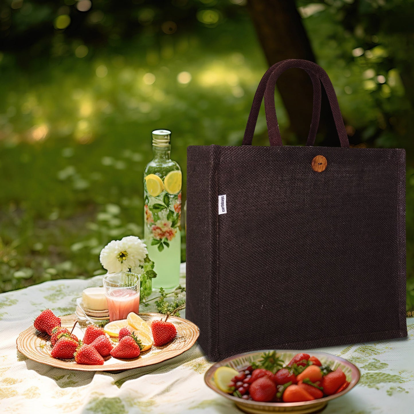 CLASSIC SOLID COLOUR JUTE BAG (Pack of 2)