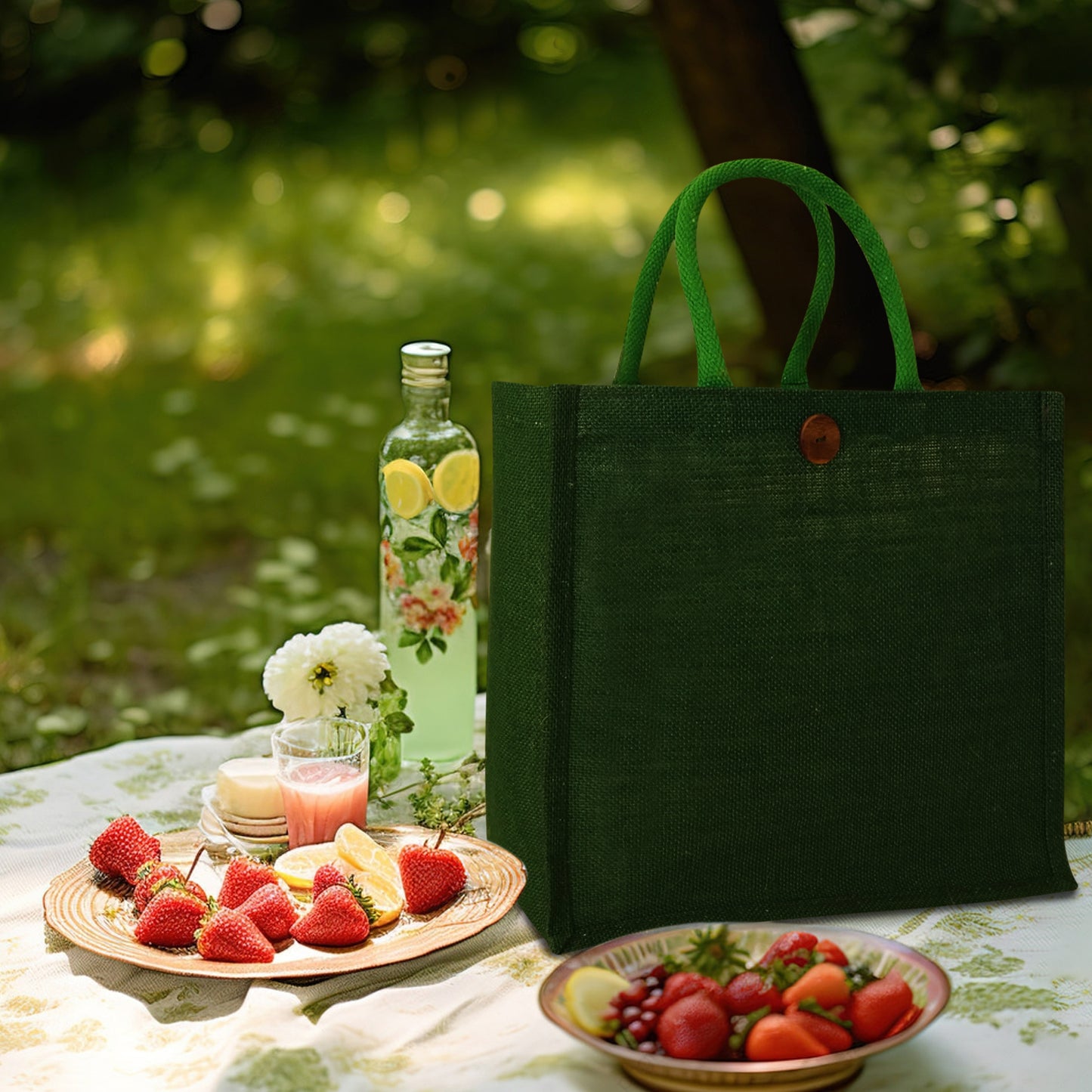 CLASSIC SOLID COLOUR JUTE BAG (Pack of 2)