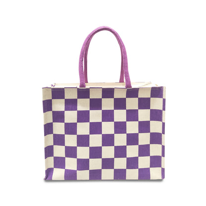 CLASSIC CHECKS CANVAS TOTE BAG
