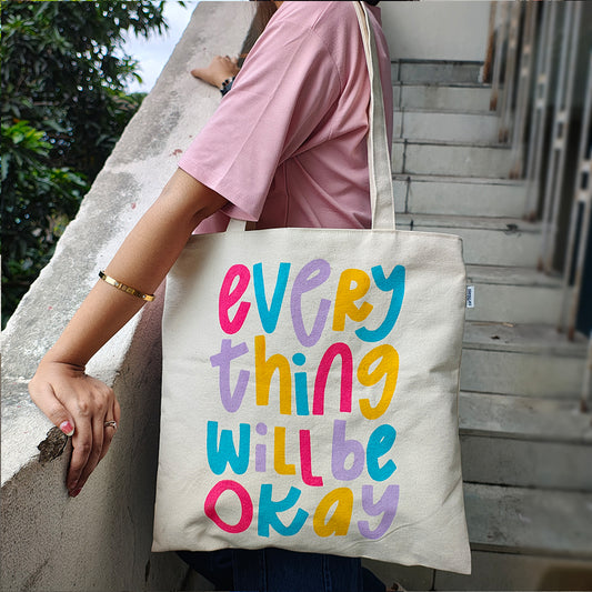 EVERYTHING WILL BE OKAY BAG WITH ZIPPER