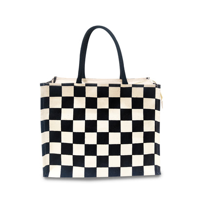 CLASSIC CHECKS CANVAS TOTE BAG