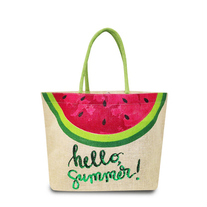 SUMMER VIBES: JUTE BAG WITH SEQUINS EMBELLISHMENT