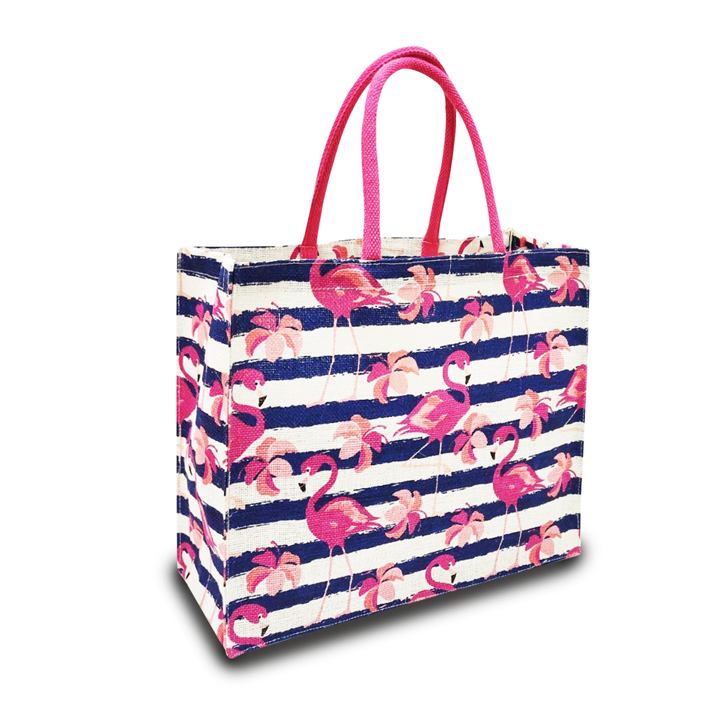 TROPICAL FLAMINGO JUTE BAG