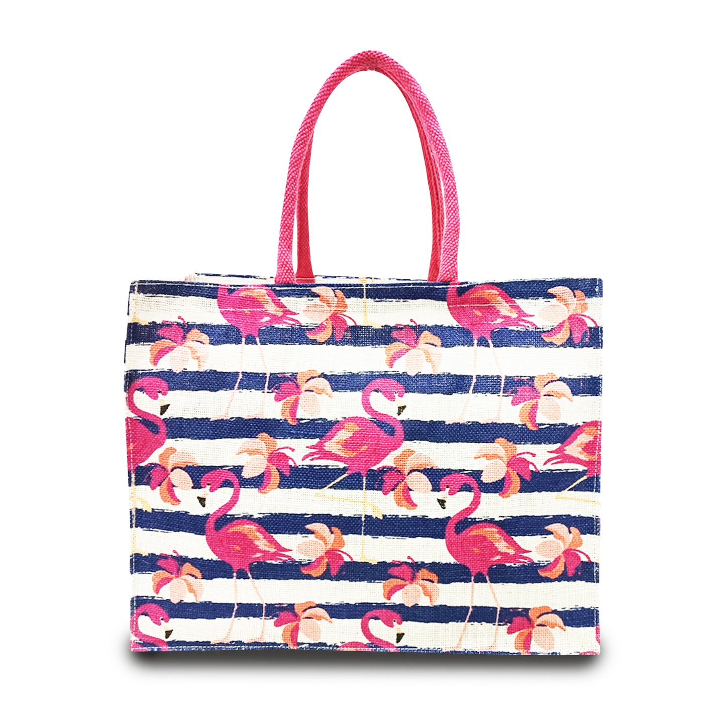 TROPICAL FLAMINGO JUTE BAG