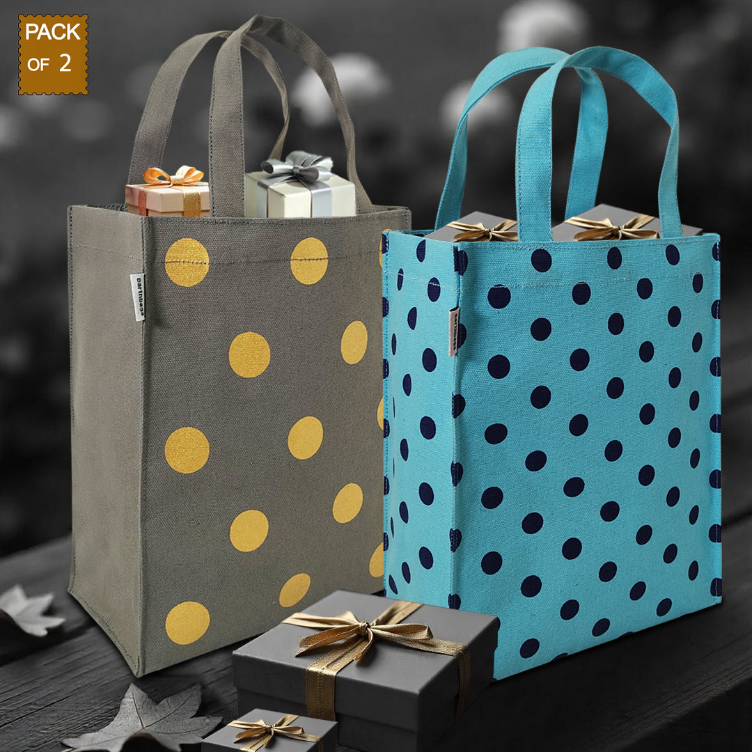 BEUTIFUL POLKA STRIPES GIFT BAG SET OF 2
