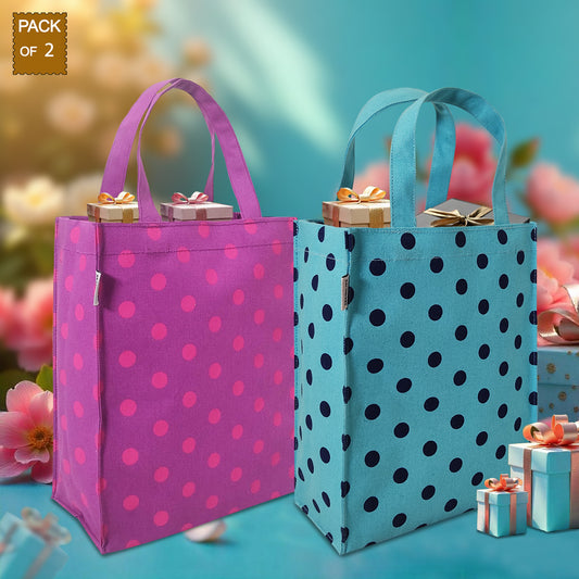 PLAYFUL POLKA GIFT BAG: DOTTED DELIGHT SET OF 2