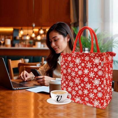 EARTHBAGS SNOWFLAKE LUNCH BAG WITH ZIPPER