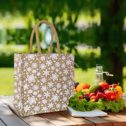 EARTHBAGS SNOWFLAKE LUNCH BAG WITH ZIPPER