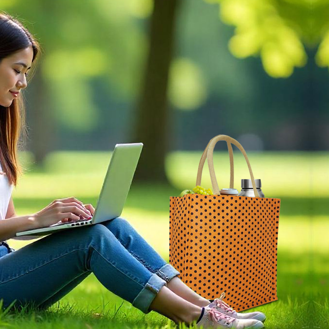 DOT COUTURE: POLKA DOT JUTE BAG FOR ECO-QUEENS