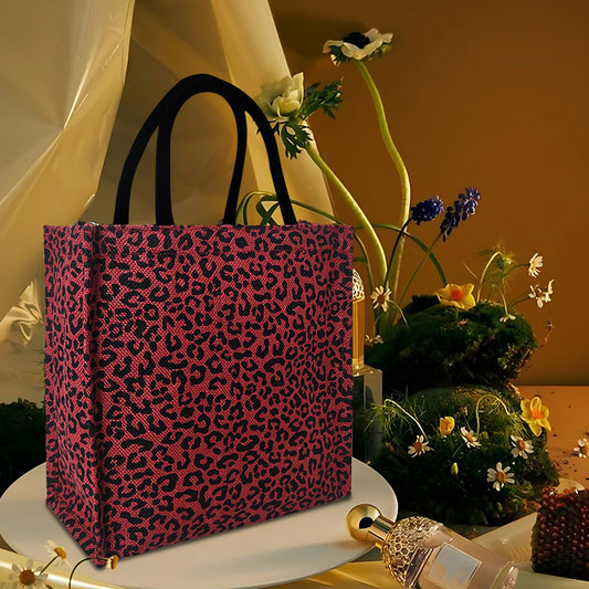 FIERCE & FABULOUS: LEOPARD PRINT JUTE BAG