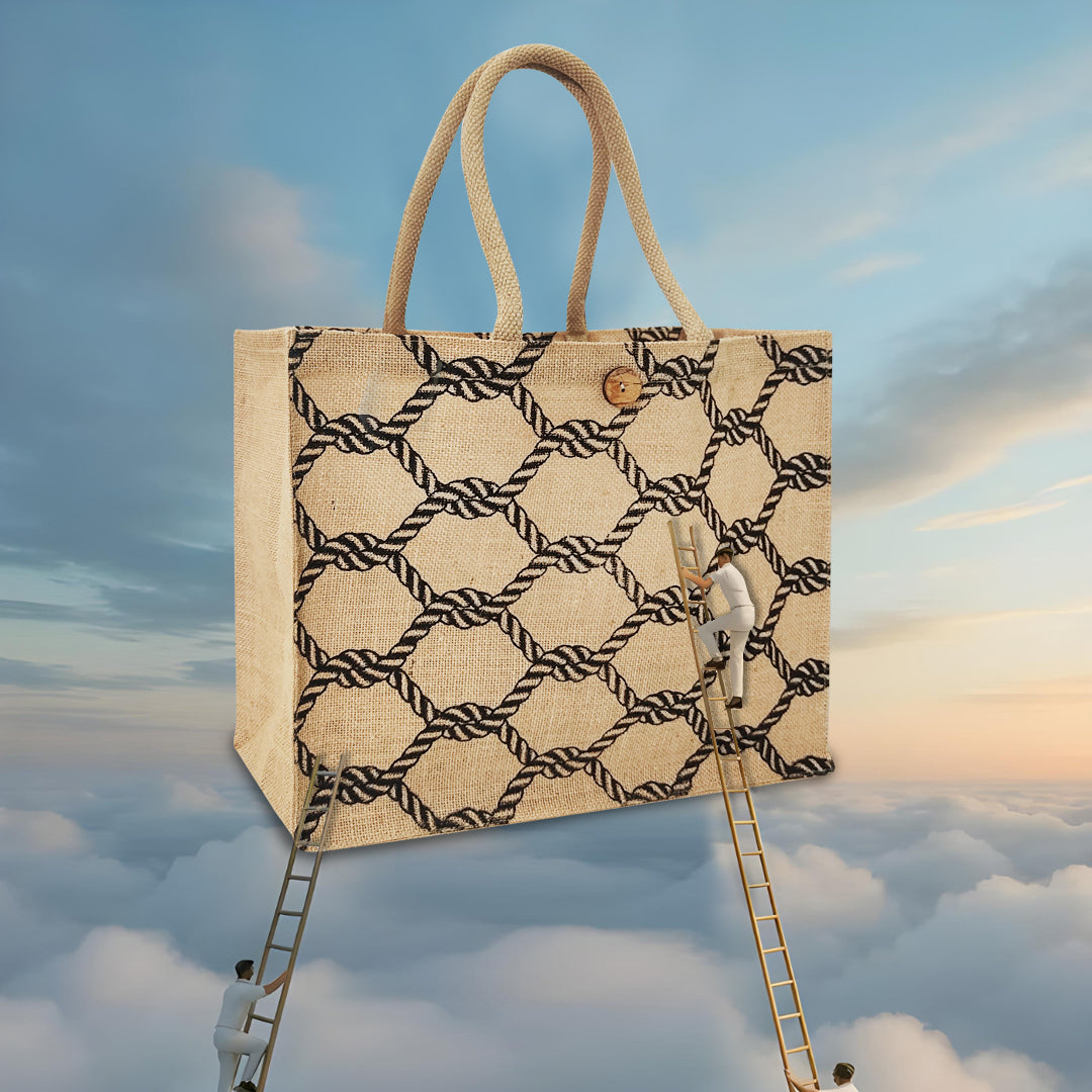 STYLISH PRINTED JUTE BAG
