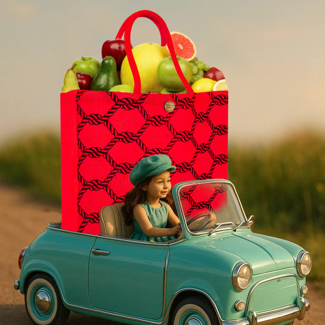 STYLISH PRINTED JUTE BAG