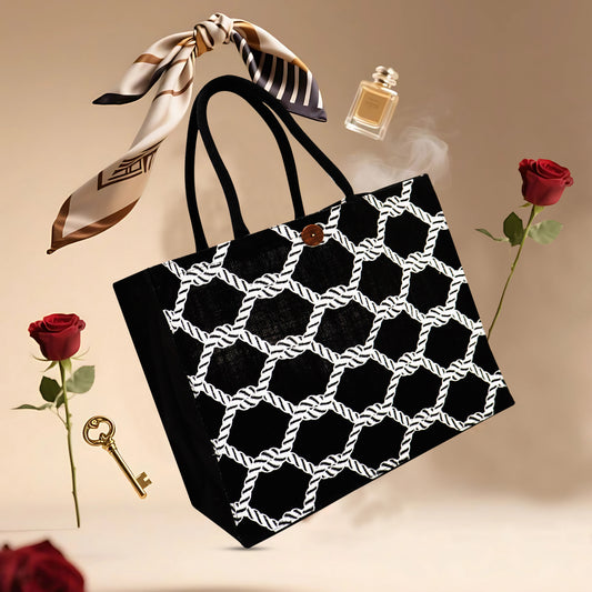 STYLISH PRINTED JUTE BAG