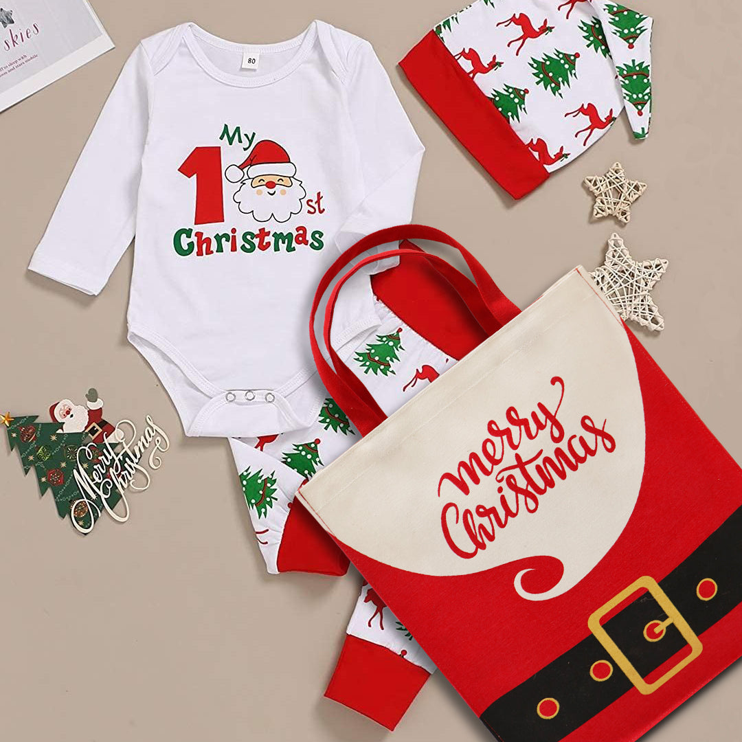 FESTIVE “MERRY CHRISTMAS” GIFT TOTE BAG - PACK OF 2