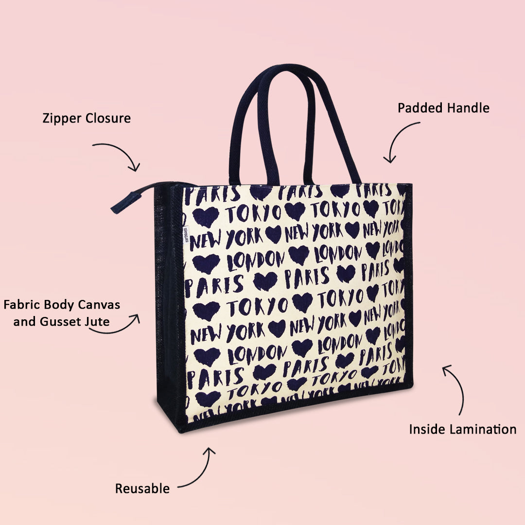 WANDERLUST JUTE SHOPPER BAG