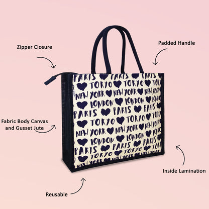 WANDERLUST JUTE SHOPPER BAG