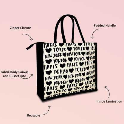 WANDERLUST JUTE SHOPPER BAG