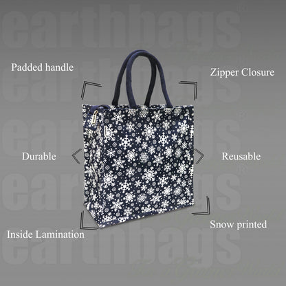 EARTHBAGS SNOWFLAKE LUNCH BAG WITH ZIPPER