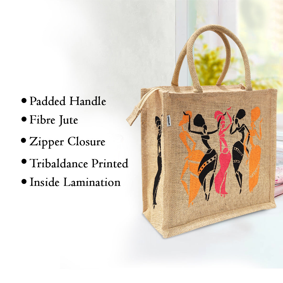 TRIBAL DANCE INSPIRED JUTE BAG